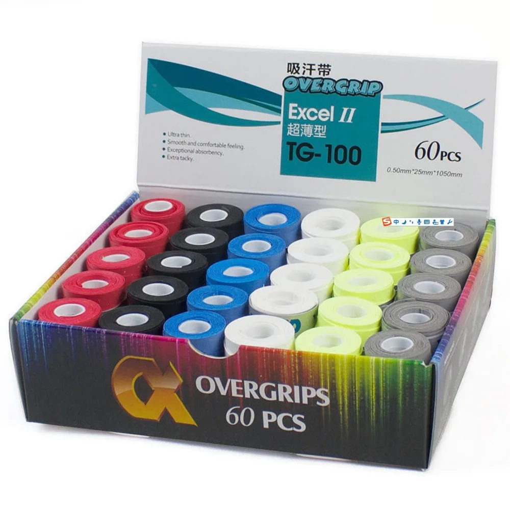 

(30pcs/lot) Band TG100 Tacky Grip Perforate Sweat Absorption Badminton Tennis Racket Ultrathin 0.50mm Viscosity Hand Rubber Grip