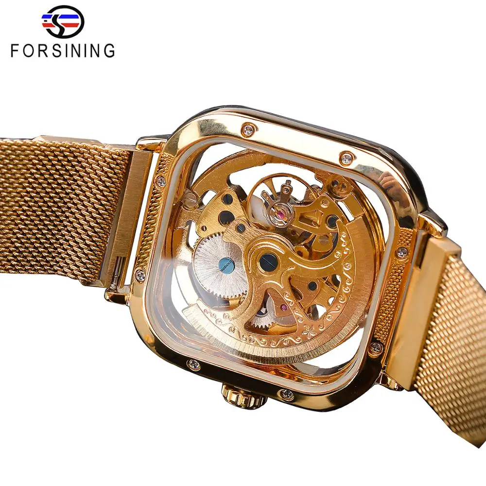 Montre Squelette Automatique LIGE DREAM - Cadran Bleu, Boîtier 46 Mm - Cuir Bleu - Neuve