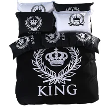 Svetanya Royal Bedding set Print Bedlinen Double Single Queen King Size 100% Cotton Black&White Series