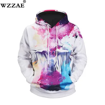 

2018 Brand Fashion Style Hooded Hoodies Men Colorful Graffiti 3D Printed High Quality Drawstring Pullover Sweatshirts Men Tops