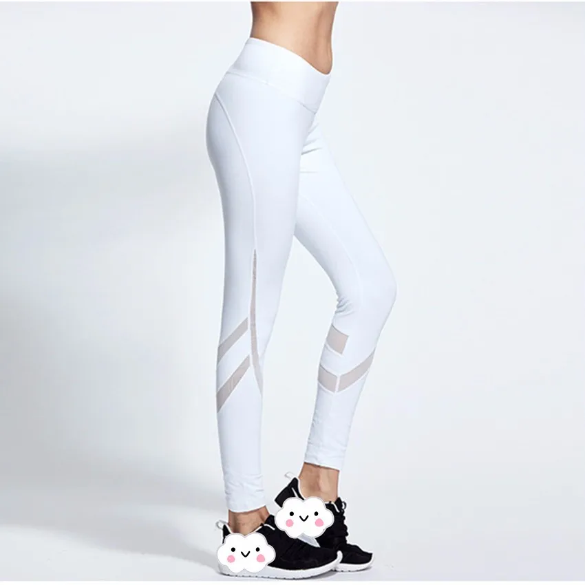 Белые сетчатые штаны для йоги, трико, спортивные штаны для бега, женская одежда для спортзала, женские спортивные Леггинсы, спортивная одежда, женские леггинсы, SMLXL