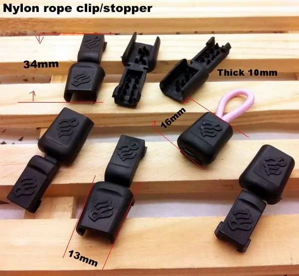 Free shipping Cord lock, nylon plastic rope lock rope stopper 300 pcs