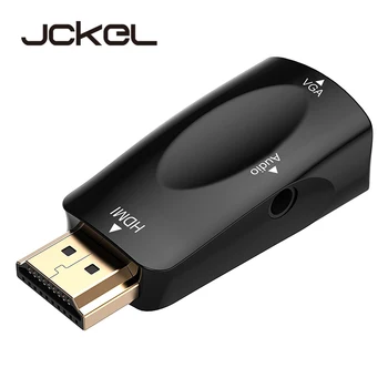 

JCKEL Input HDMI Male to VGA Female 3.5 Audio 1080P Video Adapter Converter Switch with Aux Cable for PS3/PS4/PC/Laptop/DVD/Xbox