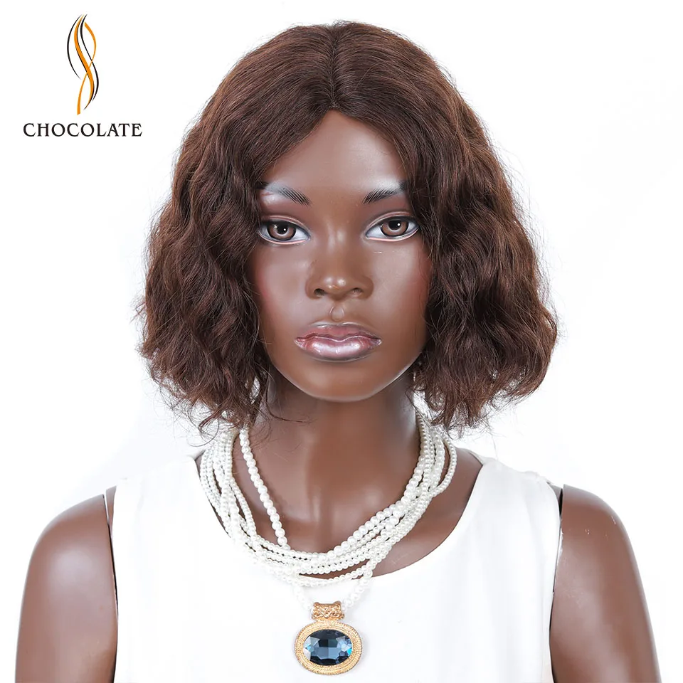 

CHOCOLATE Brown Human Hair Wigs Remy Brazilian Body Wave Lace Wig Front Hand Made Short Bob Lace Wigs for Women 12 inches