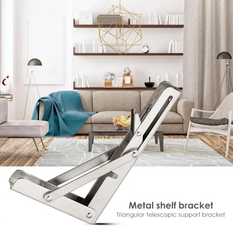 

2pcs Stainless Steel Wall-mounted Bracket Triangular Storage Shelf Holder