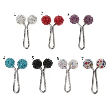 

Safety Pin Muslim Hijab Scarf Clip Pin Rhinestone Ball Brooch Fashion Jewelry