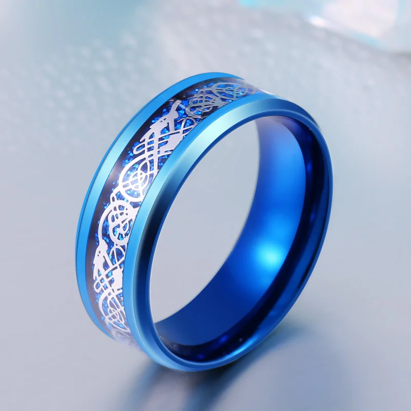 Байер 316L нержавеющая сталь для мужчин лорд Свадьба Дракон нос кольцо викингов для амулет линкор кран модные украшения LR-R002 - Цвет основного камня: all blue