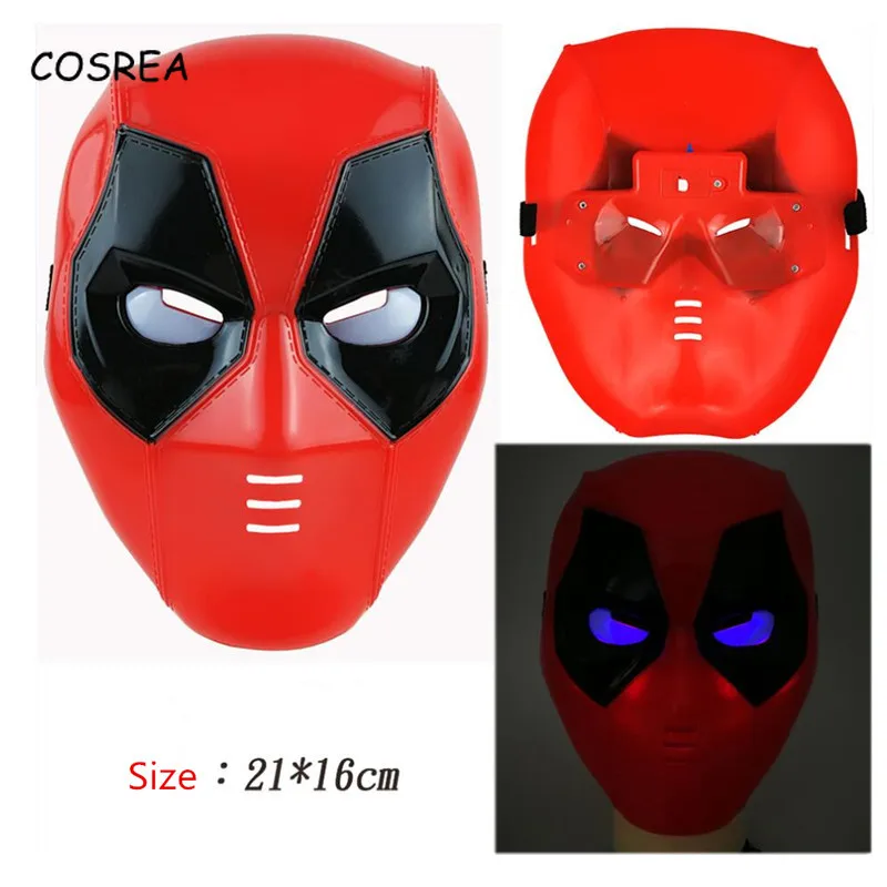 

Deadpool Mask Facial Spider Man Hulk Black Panther Thor Hammer Star War Spiderman Mask The Avengers Cosplay LED Eye Light Kids