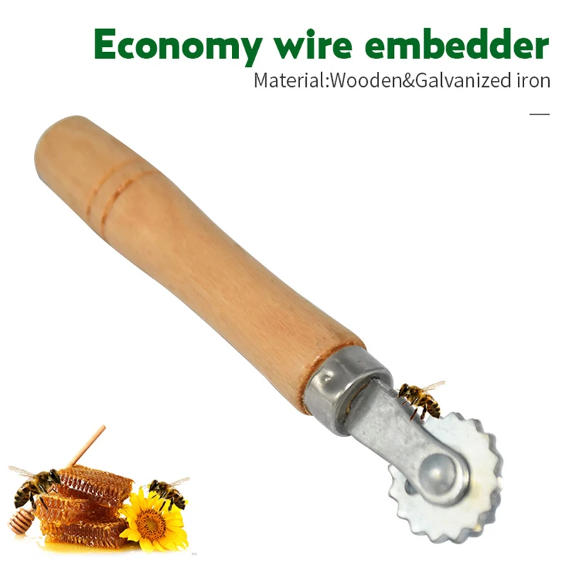 Beekeeping Embedder Wheel Gear Spur Metal Honey Roller Wire Bee Hive Tool Beehive Frame