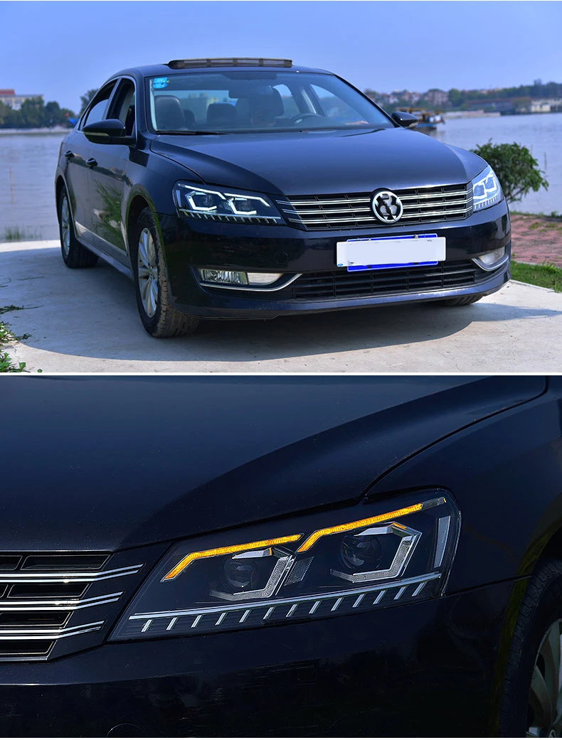 Автомобильный светильник VLAND для VW Passat B7 US Verson головной светильник 2012- водонепроницаемый головной светильник DRL динамический сигнал поворота Hid ксеноновый луч