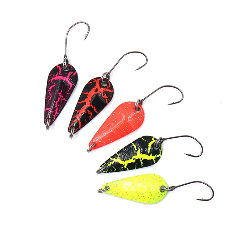 

MCLURE 2PCS 4.5g 32mm Fishing Lure Copper Spoon Metal Lures Hard Baits MOMO Spoon TWO Colours Isca Artificial Trout Lure