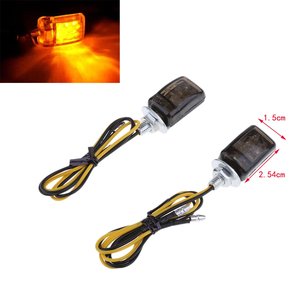 1 Pair Motorcycle Turn Signal Lights Triangle LED Sequential Turn Signals Indicators Universal For 6mm Thread Motorcycle Model