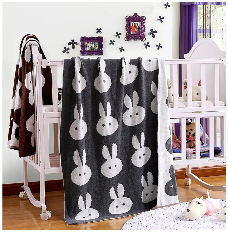 ФОТО  Baby Blanket Lovely Rabbit Soft  Skin Care Wrap Newborn Photography Cotton Cartoon Multicolor  Bedding Knitted Baby Blanket 