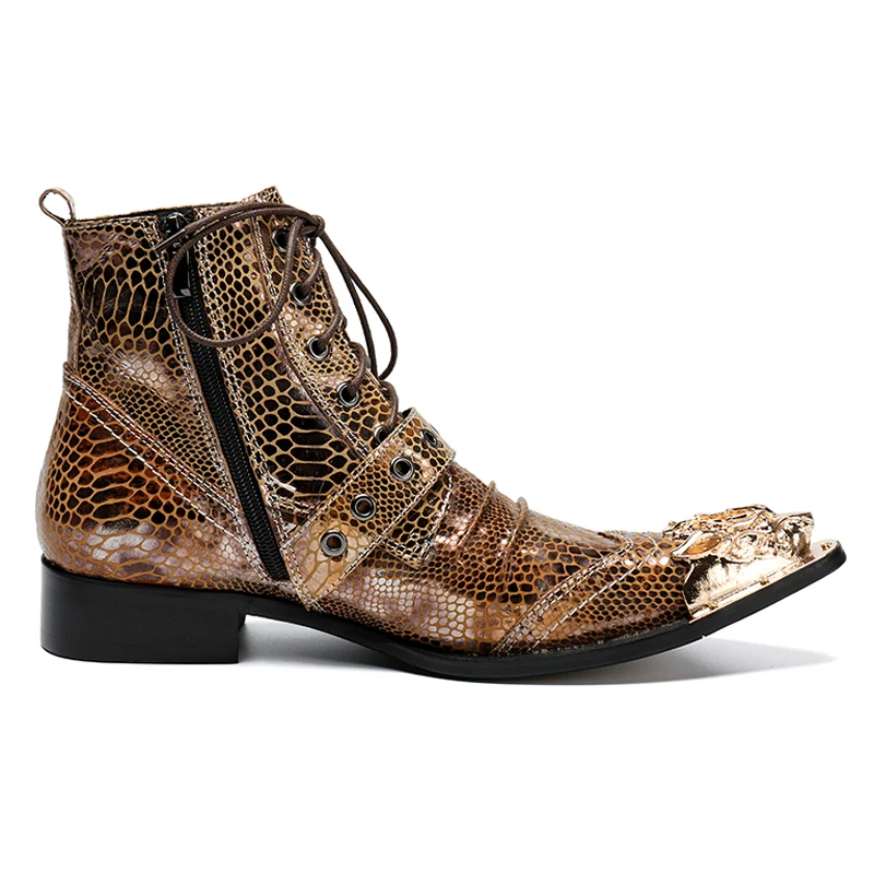 Martin Botines Cuero Hecho Señaló Mano Zapatos Hombre Cocodrilo Sl111 Hombres De Lujo 01 Tamaño 02 Más Motocicleta Auténtico A Vaquero PxZan