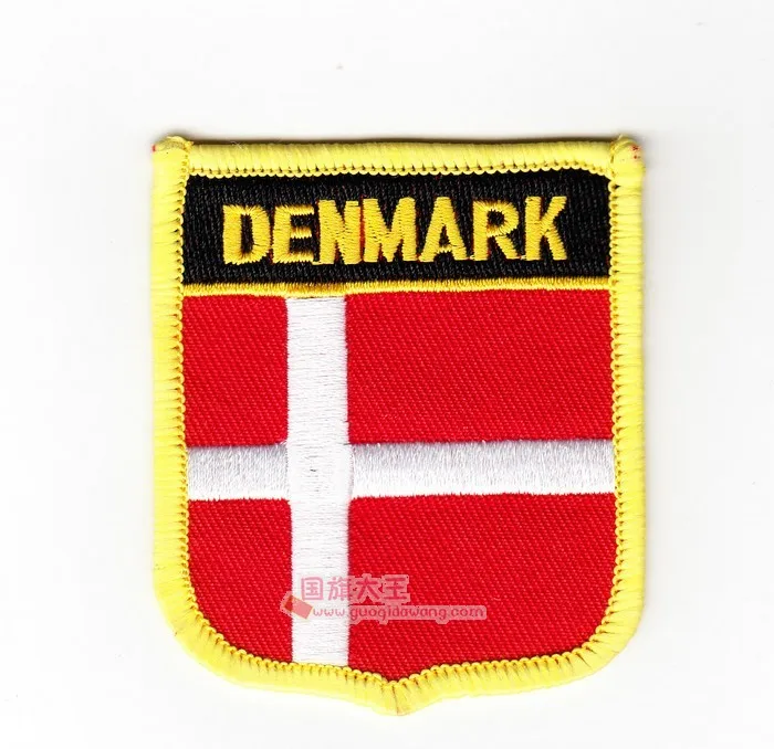 LOTS 5PCS Denmark Shiled Shape National Flag embroidered Tactical patch Badge Iron on Sew / HOOK backing 7 x 6cm | Украшения и
