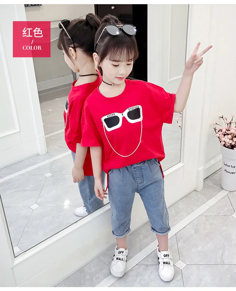 JMFFY/футболка принцессы с принтом для девочек, повседневная детская одежда с героями мультфильмов 2019, летняя детская футболка, детская