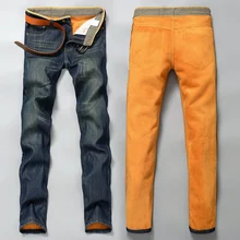 Fleece Winter Warm Jeans Men Thick Warm Straight Jeans New Male Casual Heavyweight Cowboy Trousers Outwear Winter Jeans