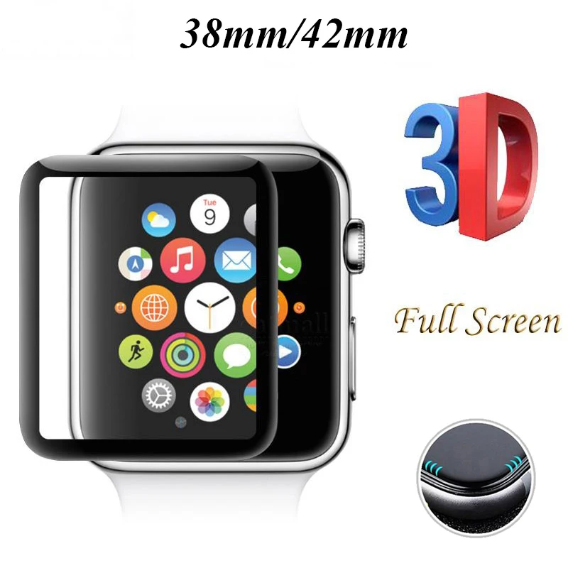 3D Защитное стекло для Apple Watch 40 мм 42 44 полное покрытие изогнутое 9 H протектор