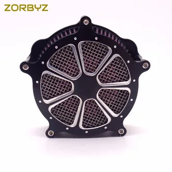 

ZORBYZ New Black CNC Edge Cut Air Cleaner Intake Filter System For Harley Softail Touring Models Custom 2014-2015