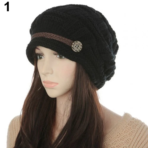 

Bluelans Women's Fashion Autumn Winter Warm Baggy Beanie Knit Crochet Ski Hat Hedging cap