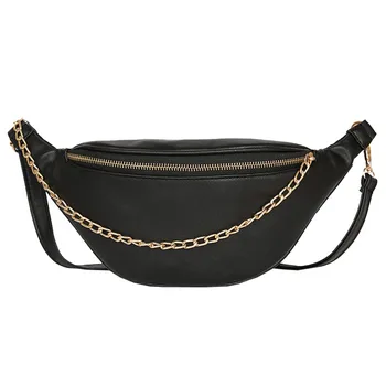 

Woman Men Bag Fashion Neutral Sport Leather Beach Chain Messenger Crossbody Chest banano de cintura fanny packs 2019 sac banane