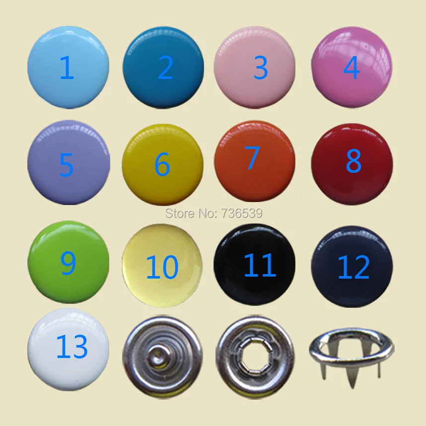 FREE SHIPPING 100sets High quality 10mm multicolour baby cap prong snap