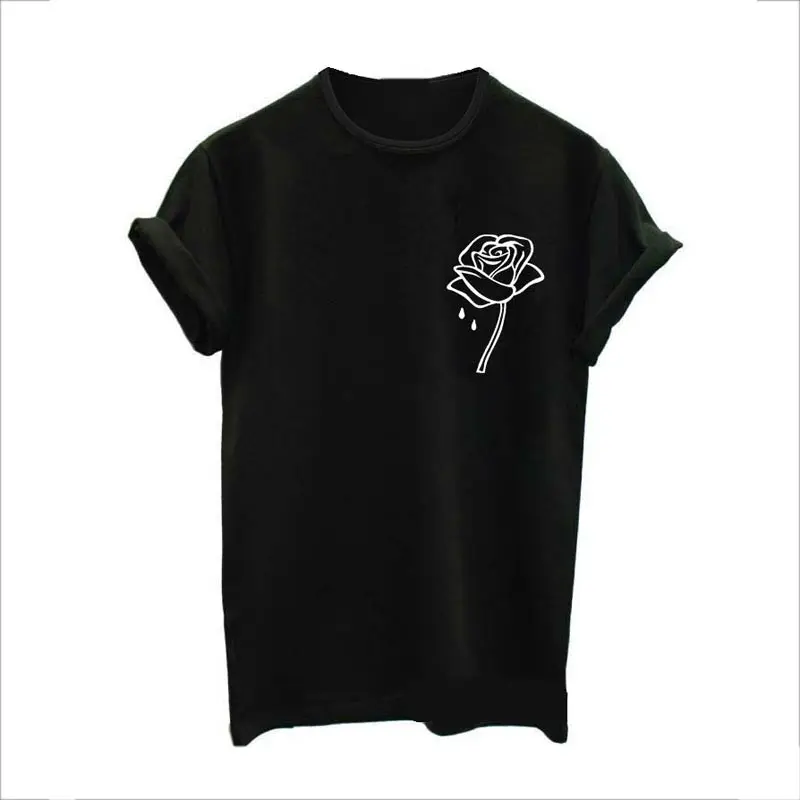 rose flroal t shirt women  (1)