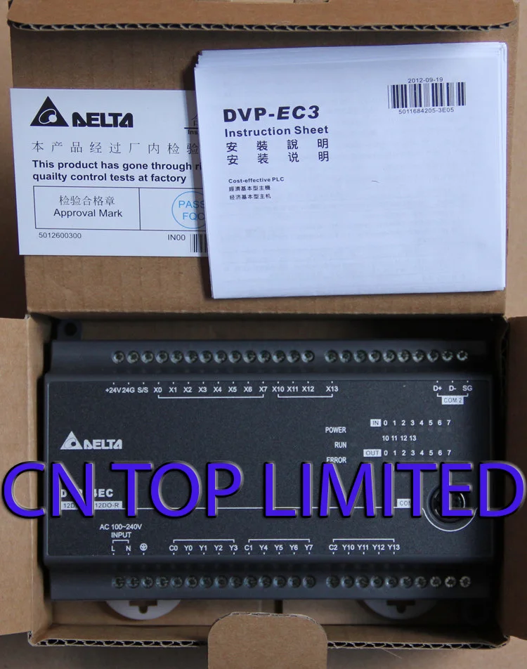 DVP24EC00T3 Delta EC3 Series Standard PLC DI 12 DO 12 Transistor 100-240VAC new in box dvp40ec00t3 delta plc ec3 series 100 240vac 24di 24do new original transistor output