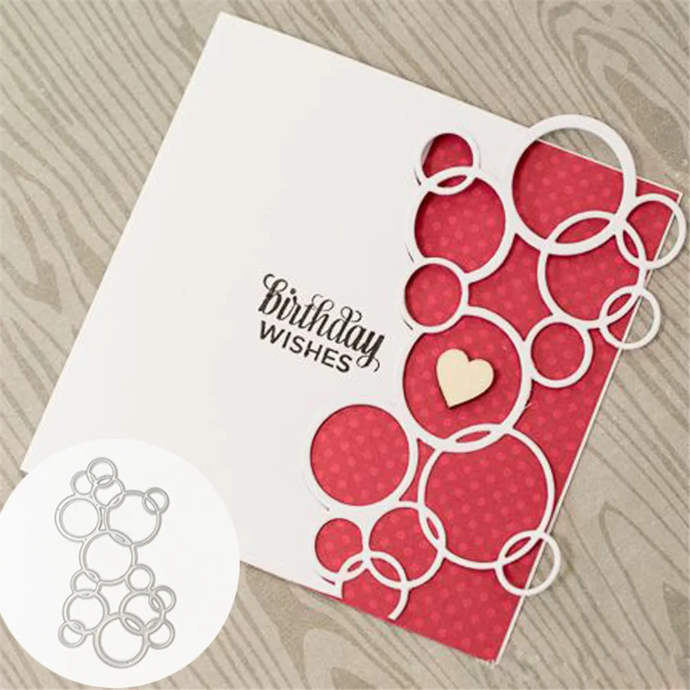 

Round Circle Hollow Out Scrapbooking Album Decoration Craft Die Cutting Embossing Supplies Birthday Wishes Metal Cutting Dies