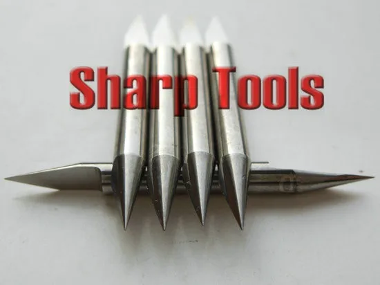10Pieces Ballnose 3.175x42MM 3D Double Flute Carbide Spiral CNC Router Bits