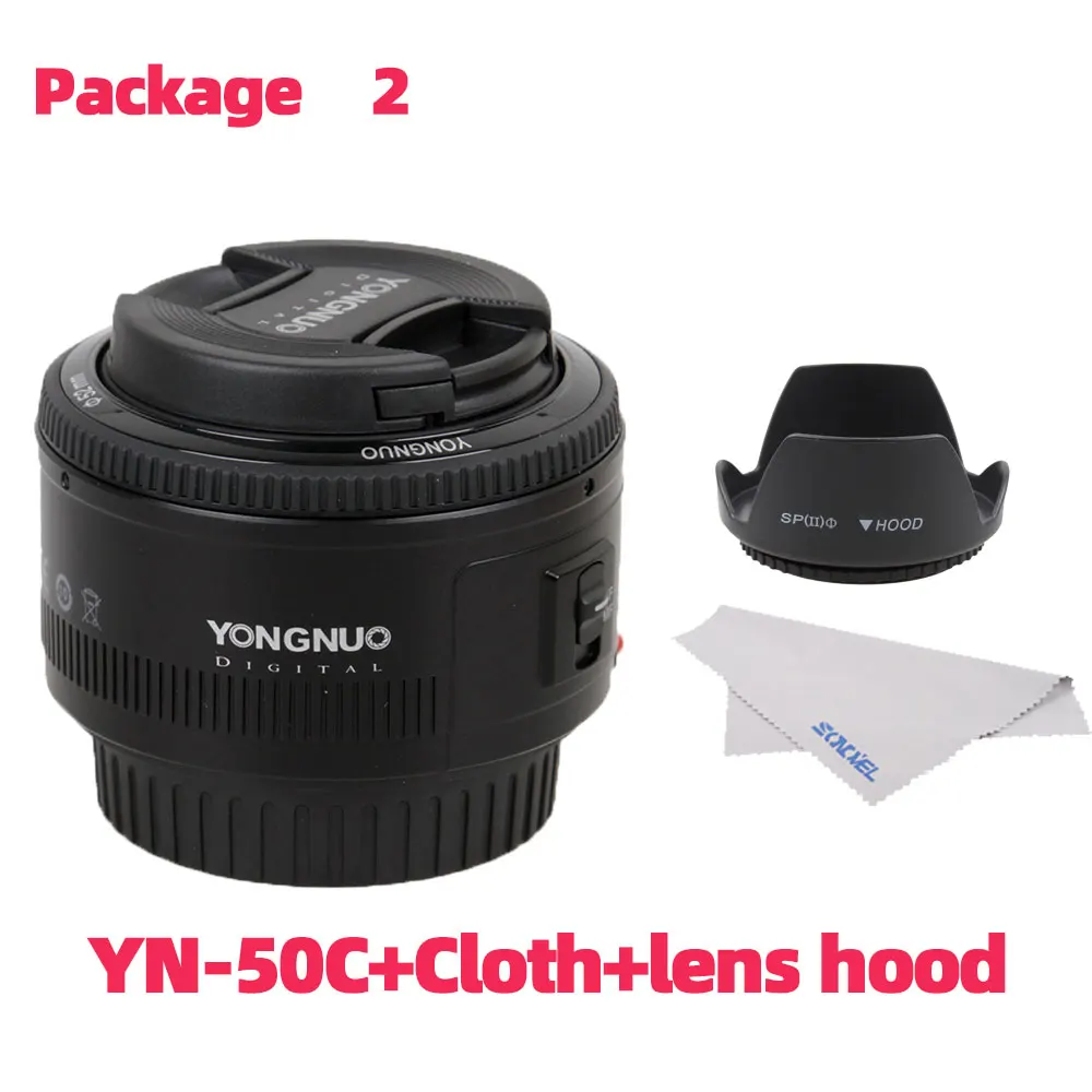 Объектив YONGNUO YN50mm f1.8 YN EF 50 мм f/1,8 AF объектив YN50 апертура Автофокус Объектив для Canon EOS 60D 70D 5D2 5D3 600d DSLR камеры