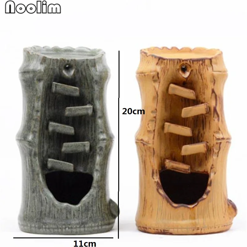 Бамбуковый дизайн керамический обратный поток курильница дым водопад держатель для благовоний домашний офис Декор курильница+ 20 шт Бесплатные конусы