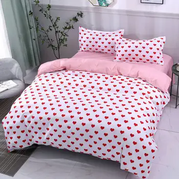 

Love Pattern 4pcs Girl Boy Kid Bed Cover Set Duvet Cover Adult Child Bed Sheets And Pillowcases Comforter Bedding Set 2TJ-61009