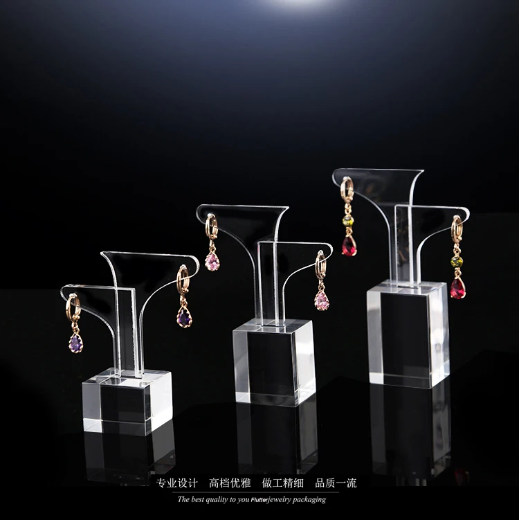 3sets/lot Clear Acrylic High Low Earring Display Stand Jewelry Showing
