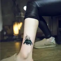 Водостойкие временные фальшивые татуировки наклейки Черный Синий Медведь Дерево Ласточки птицы Прохладный Дизайн Body Art Make Up Инструменты