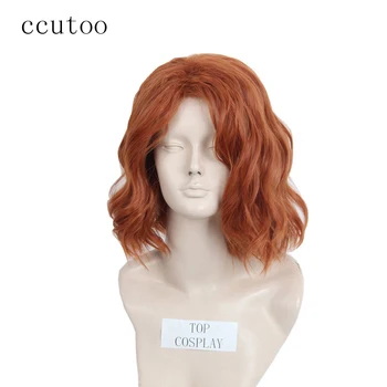 

ccutoo The Avengers Black Widow Natasha Romanoff Short Curly Synthetic Hair Cosplay Wig
