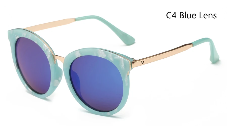 Круглый Детские поляризованные солнцезащитные очки для мальчиков и девочек UV400, круглые очки в стиле ретро, детские очки Мрамор оправа с зернышком детские очки - Цвет линз: C4
