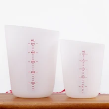 1 шт. Прозрачная мягкая силиконовая мерная чашка с наклейка «линейка» подсчета распределяя контейнер кухонная выпечка приготовления TSLM1