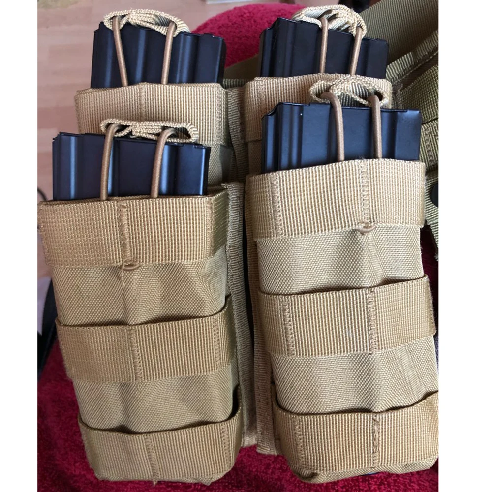 Molle Tactical Single Rifle Mag Pouch Open Top Bag for M4 M16 5.56 .223