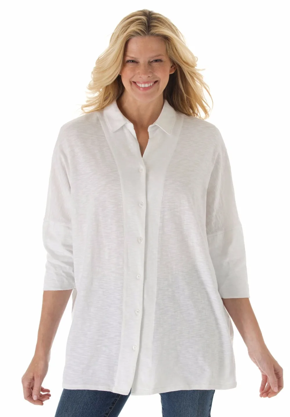 2xl 10xl Large Size Button Front Slub Knit Tunic 2xl 10xl large size button front slub knit tunic