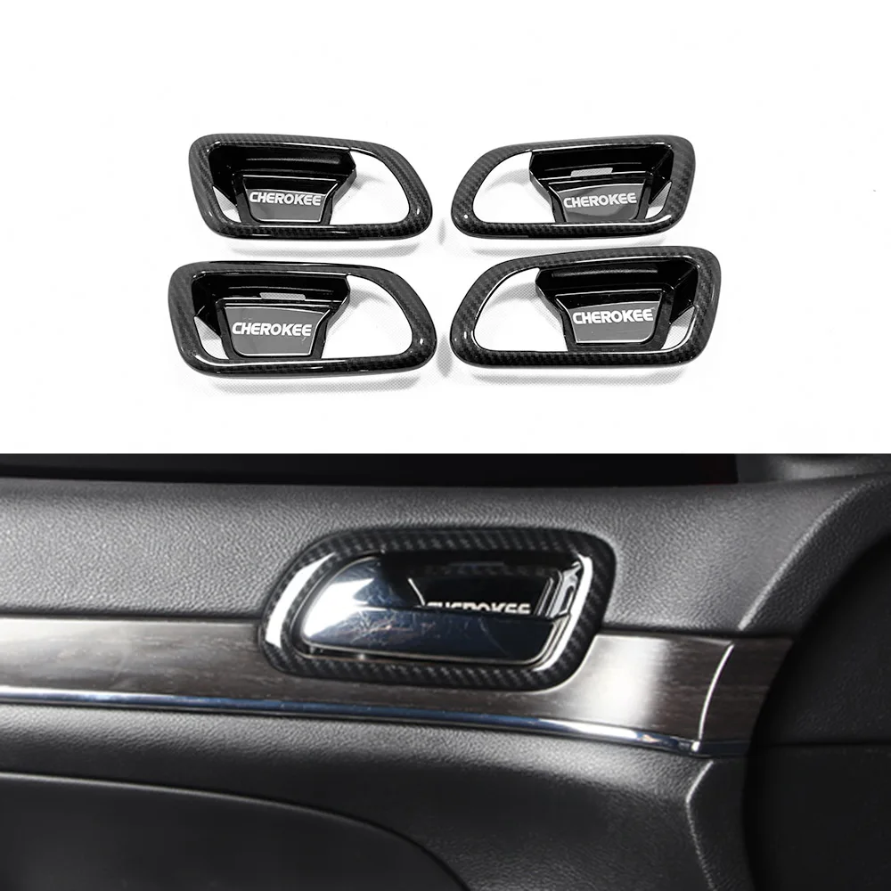 Углерода интерьер дверная ручка Накладка формования Garnish для Jeep Grand Cherokee 2011- аксессуары для автомобиля