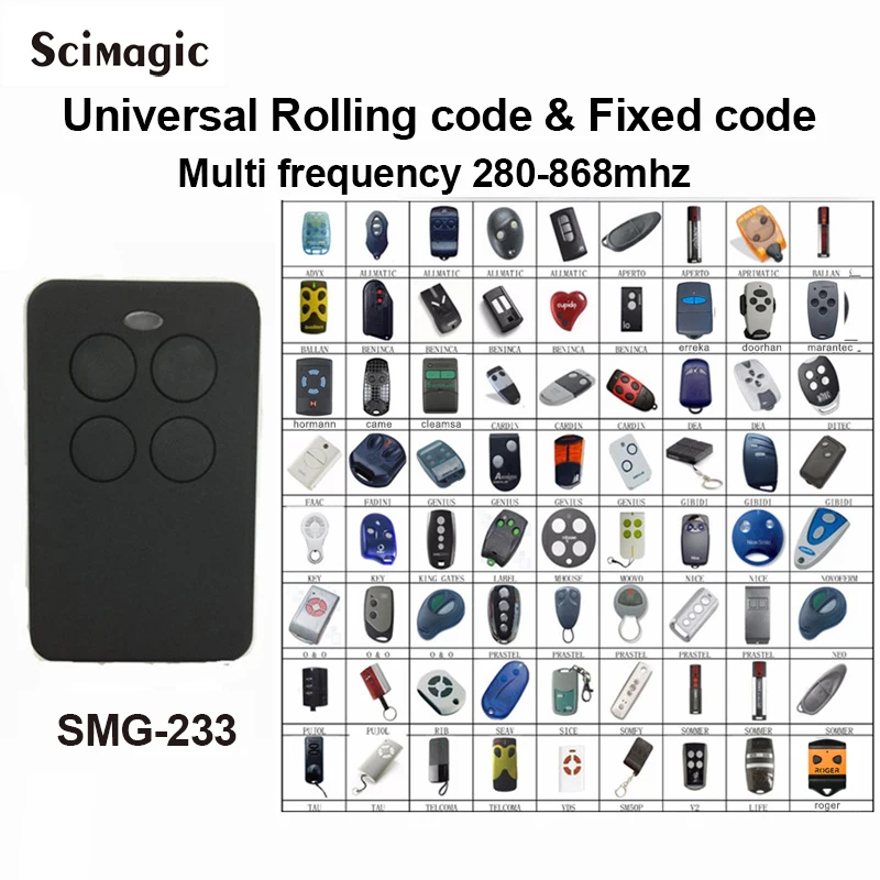 

10pcs Remote FOR DITEC FADINI FERPORT GIBIDI GENIE SEAV PUJOL PECCININ MARANTEC LIFE Garage door gate universal Remote Control