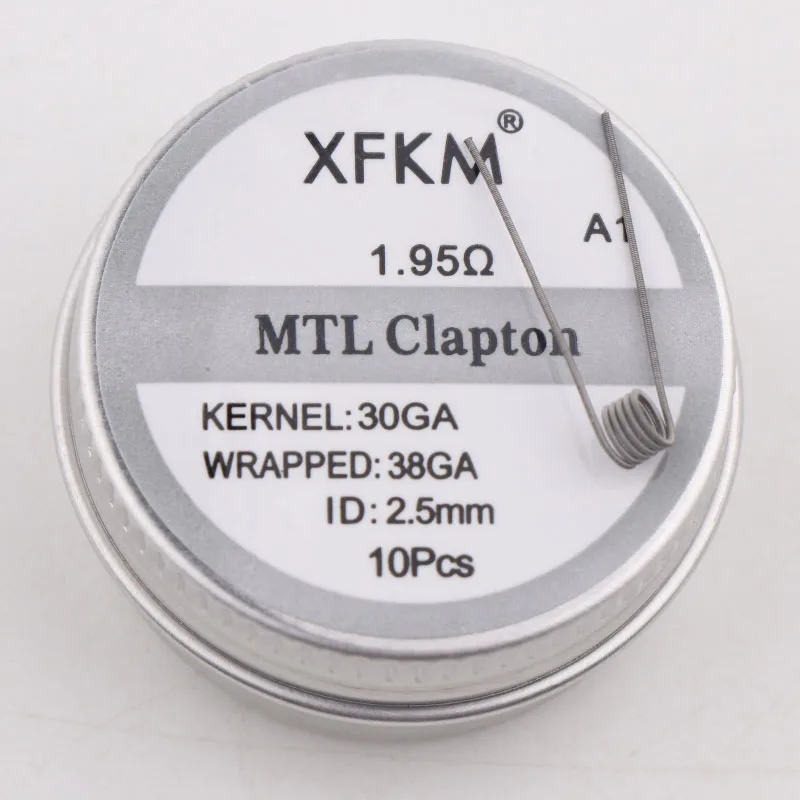 10 шт. Оригинал XFKM Superfine MTL Fused Clapton Prebuilt Coil A1 SS316 Ni80 для MTL Vaper RDA RTA танк-атомайзеры с высоким сопротивлением