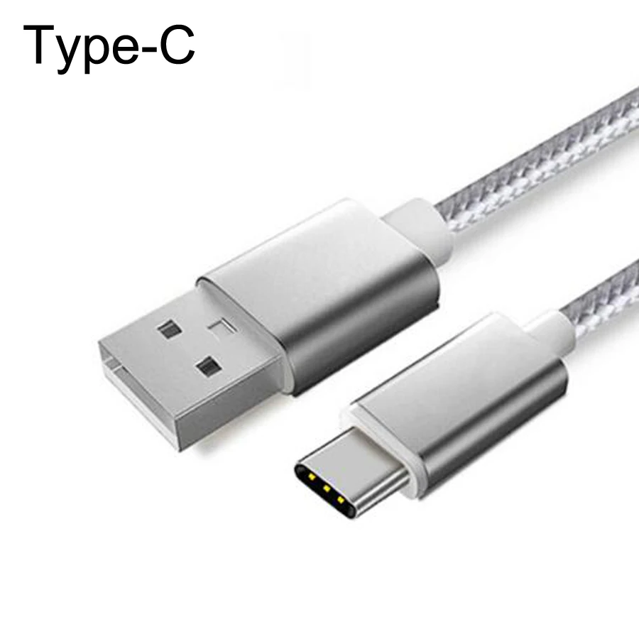 Кабель usb type C для Samsung S8 S9 xiaomi USB C кабель для мобильного телефона Быстрая зарядка USB-C кабель для устройств usb type-C - Цвет: Серебристый