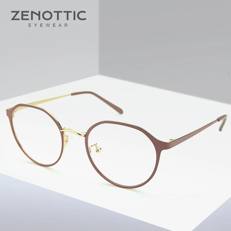 ZENOTTIC винтажная круглая рамка очки по рецепту женские ретро оптические для