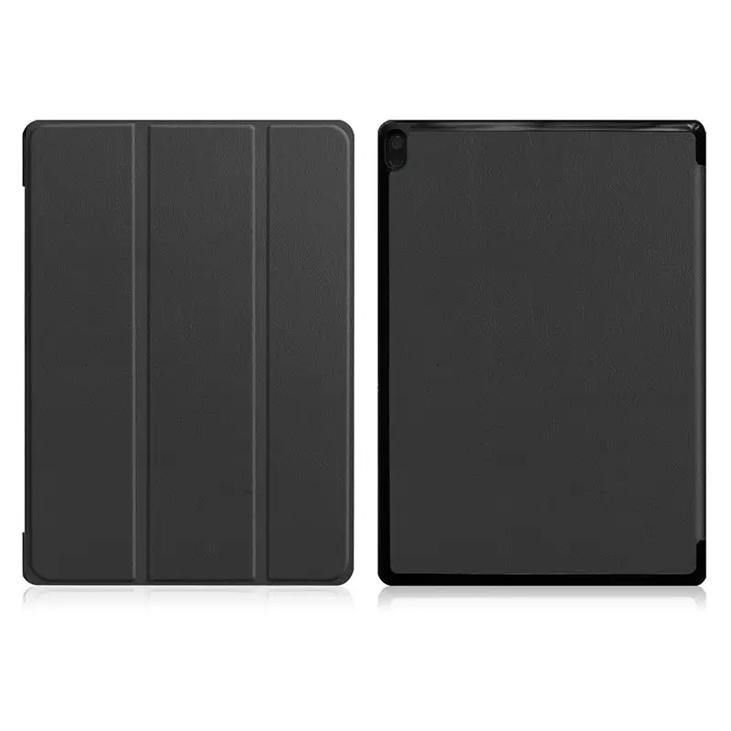 Чехол для lenovo Tab E10 TB-X104F TB-X104L 10," чехол Funda Tablet тонкий защитный чехол из искусственной кожи с подставкой+ стилус+ пленка - Цвет: Black