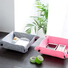 1 шт. тканевый войлочный Настольный лоток для хранения мелочей, прочный складной лоток для офисной гостиной, журнальный столик, предметы для хранения, подставка для подставки