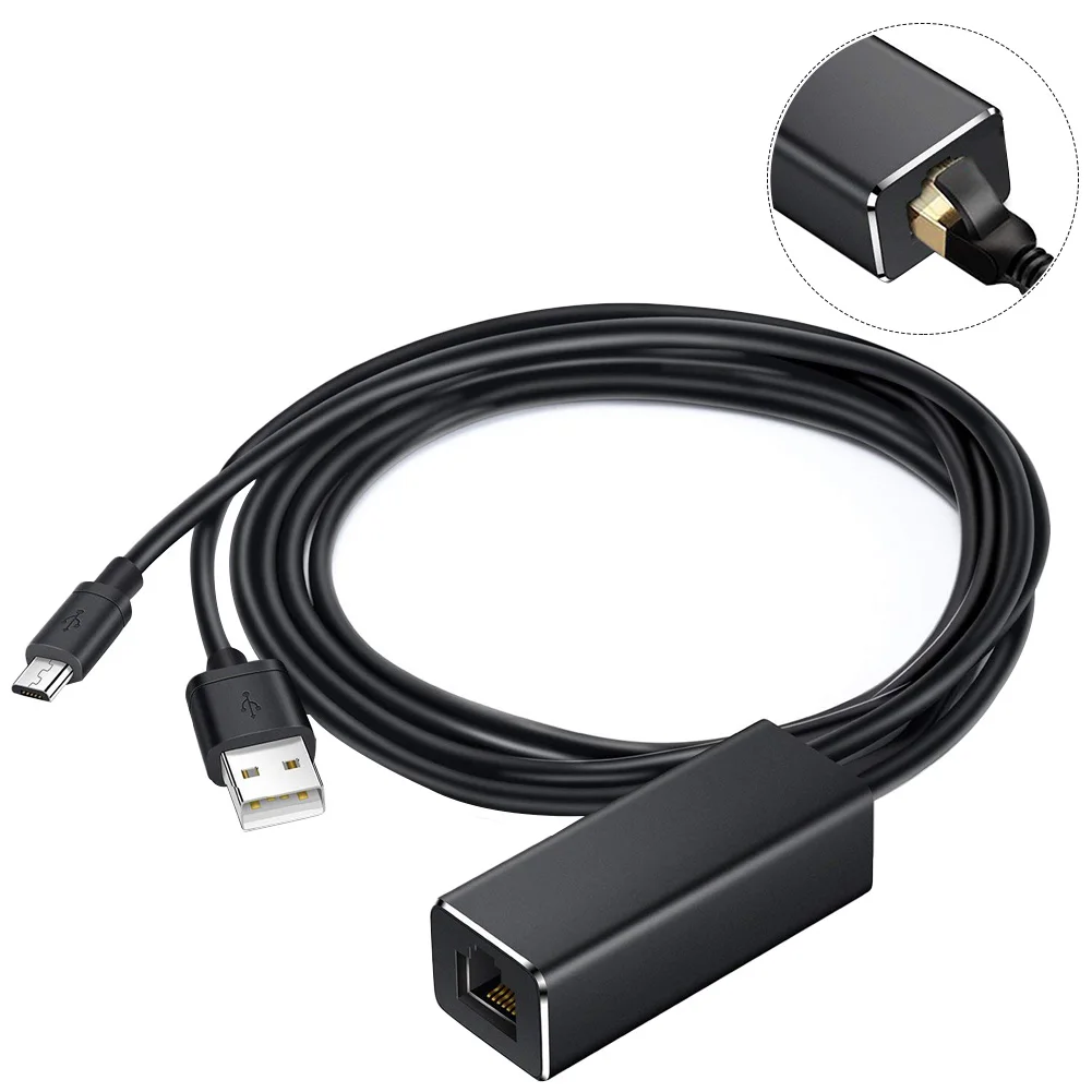 Fire tv Stick HD 480 Мбит/с Micro USB2.0 к RJ45 Ethernet адаптер 10/100 Мбит/с для нового Fire tv/Google Home Mini/Chromecast Ultra