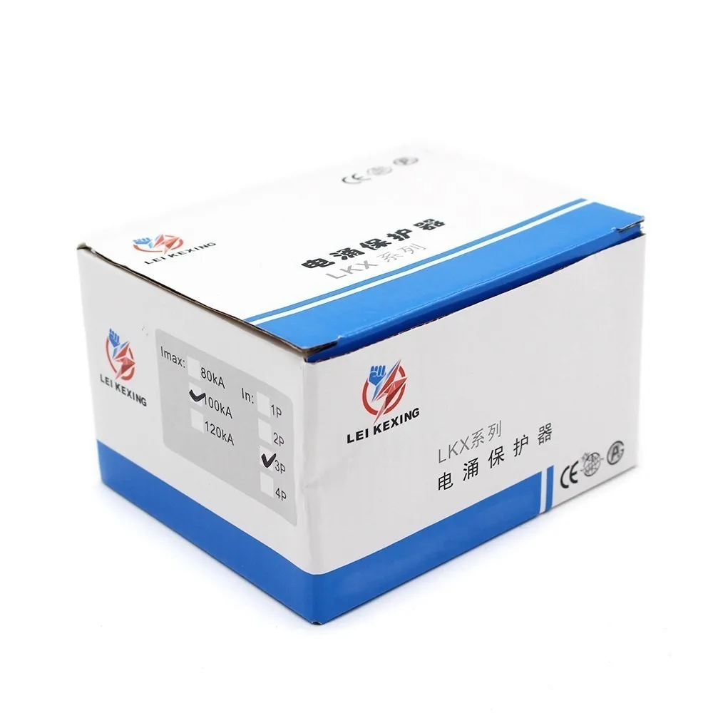 B100 3P 60KA ~ 100KA 275V AC 2P + N SPD дом Защита от перенапряжения защитное Низковольтное