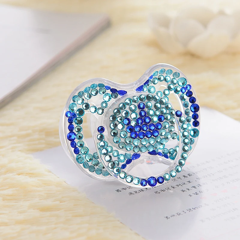 Miyocar Artesanal Brilhante Cristal Strass Bebê Chupeta - Mamilos Manequim Cocka & Clipes 4 Cor 35 Mamãe e Bebê